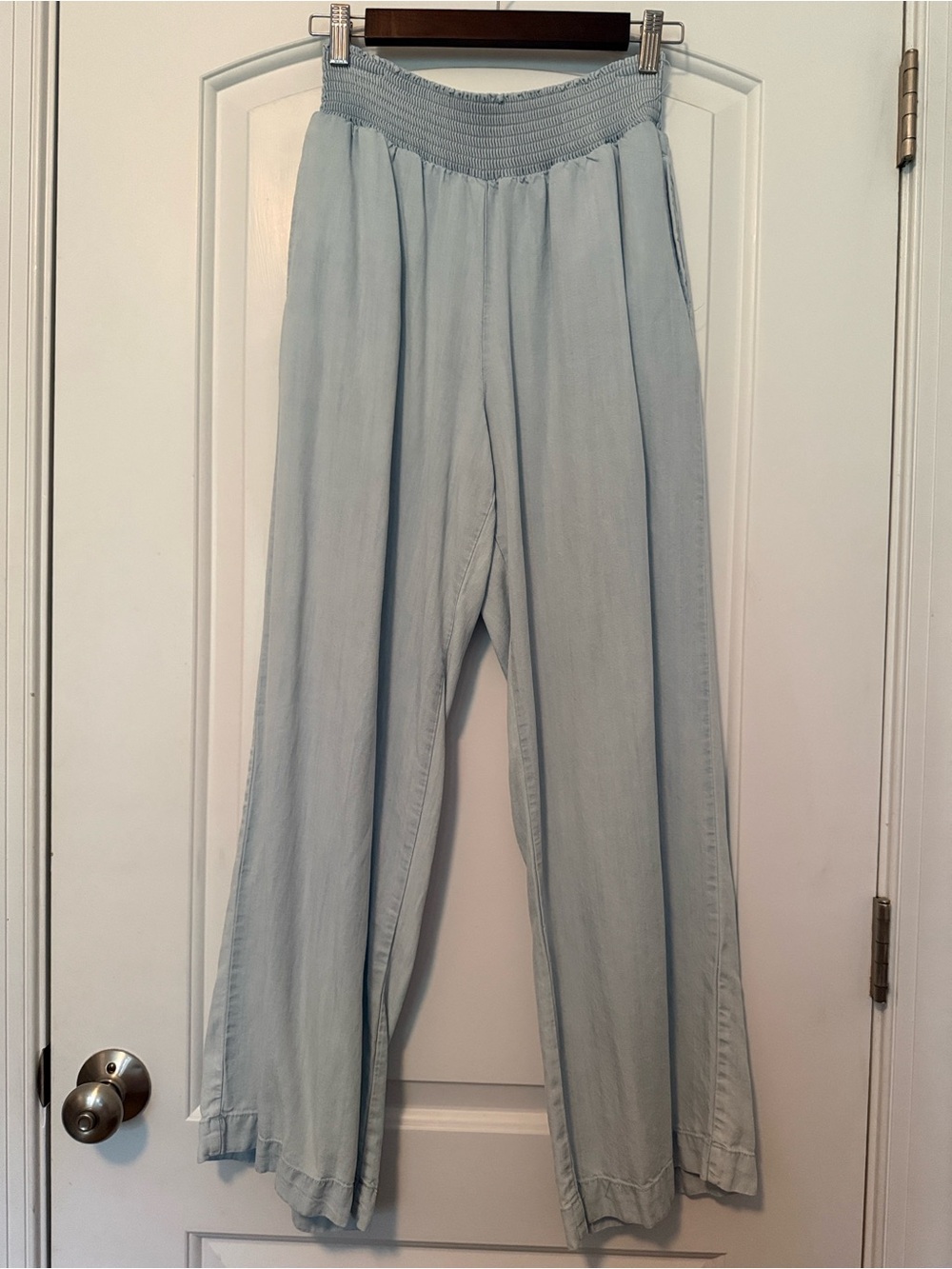 BoHo/Korean Baggy Fit Tencel Pants in Denim Blue M